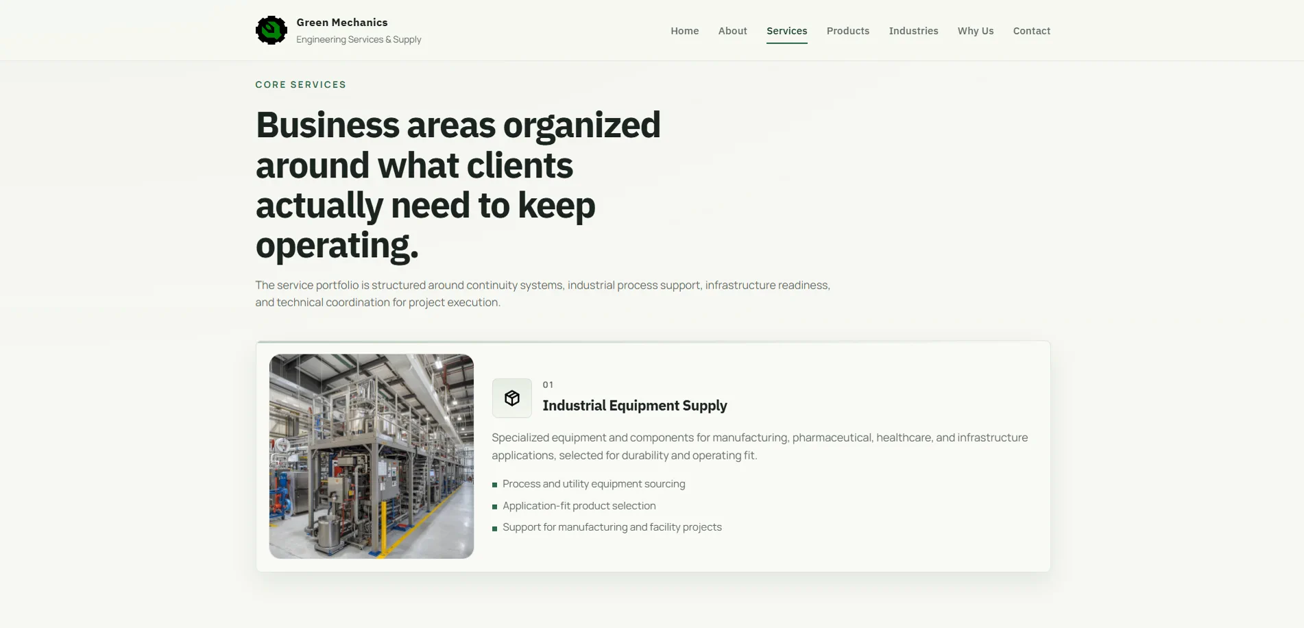 Green Mechanics responsive screen 1