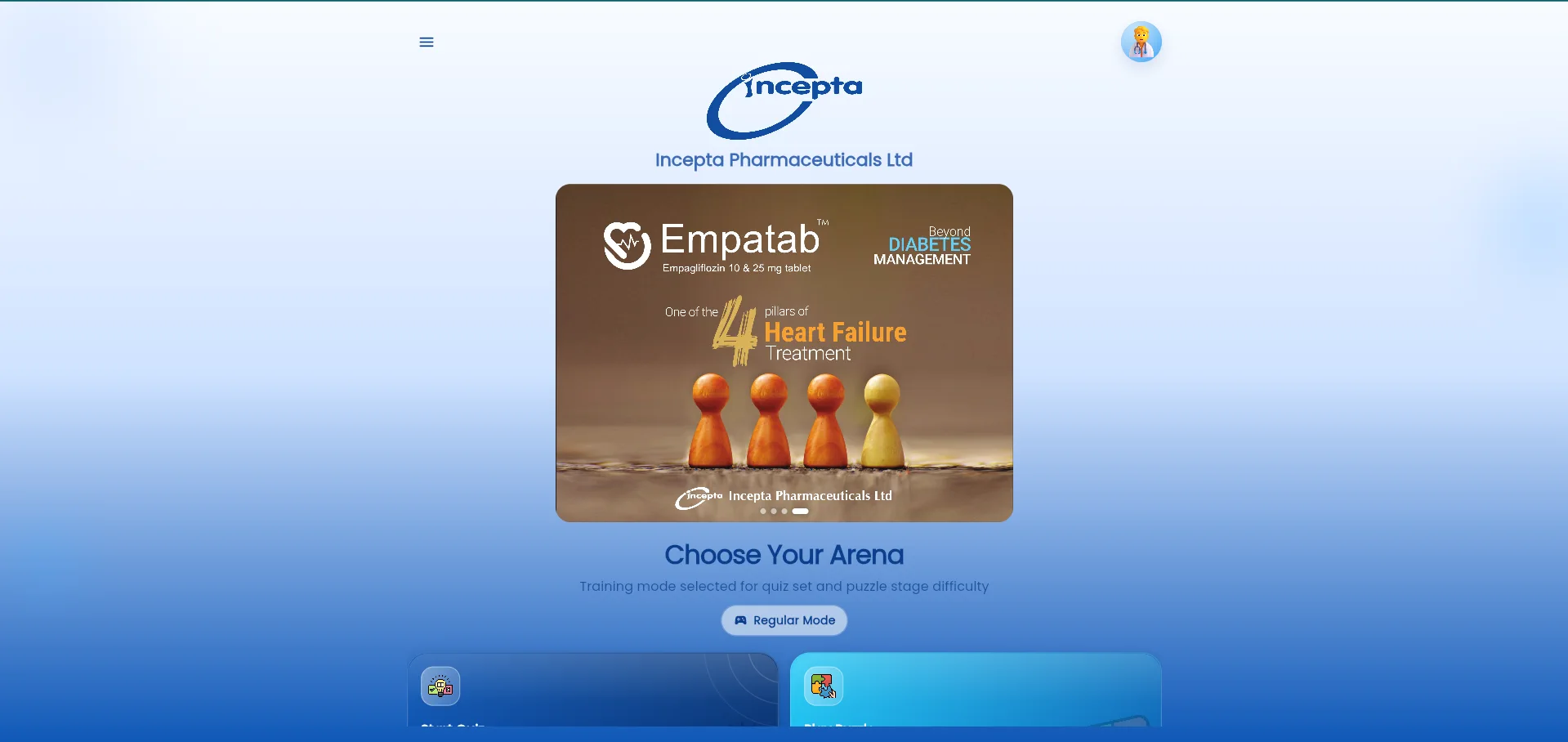 Incepta Quiz and Puzzle Game responsive screen 1
