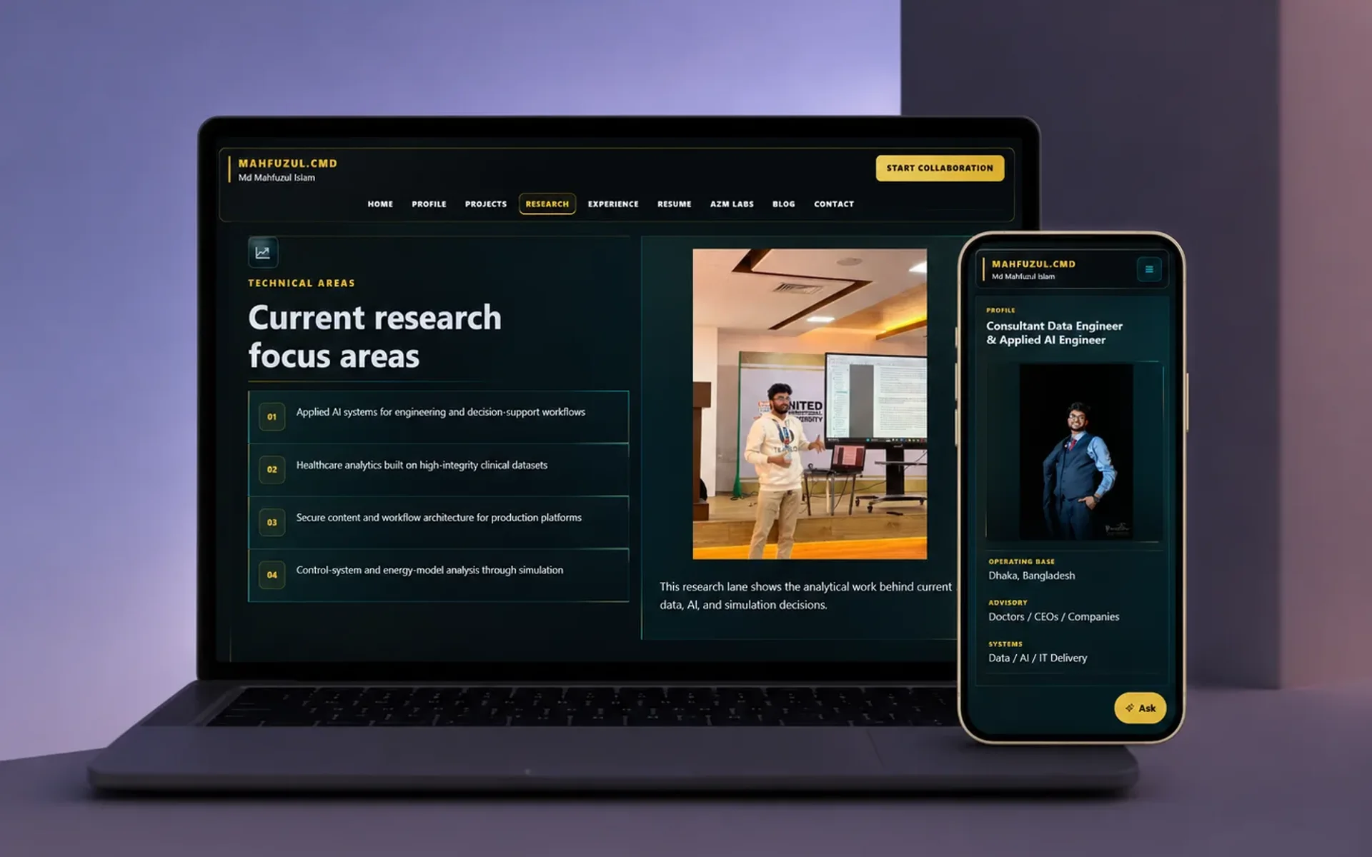 CEO AZM Labs Portfolio project by AZM Labs