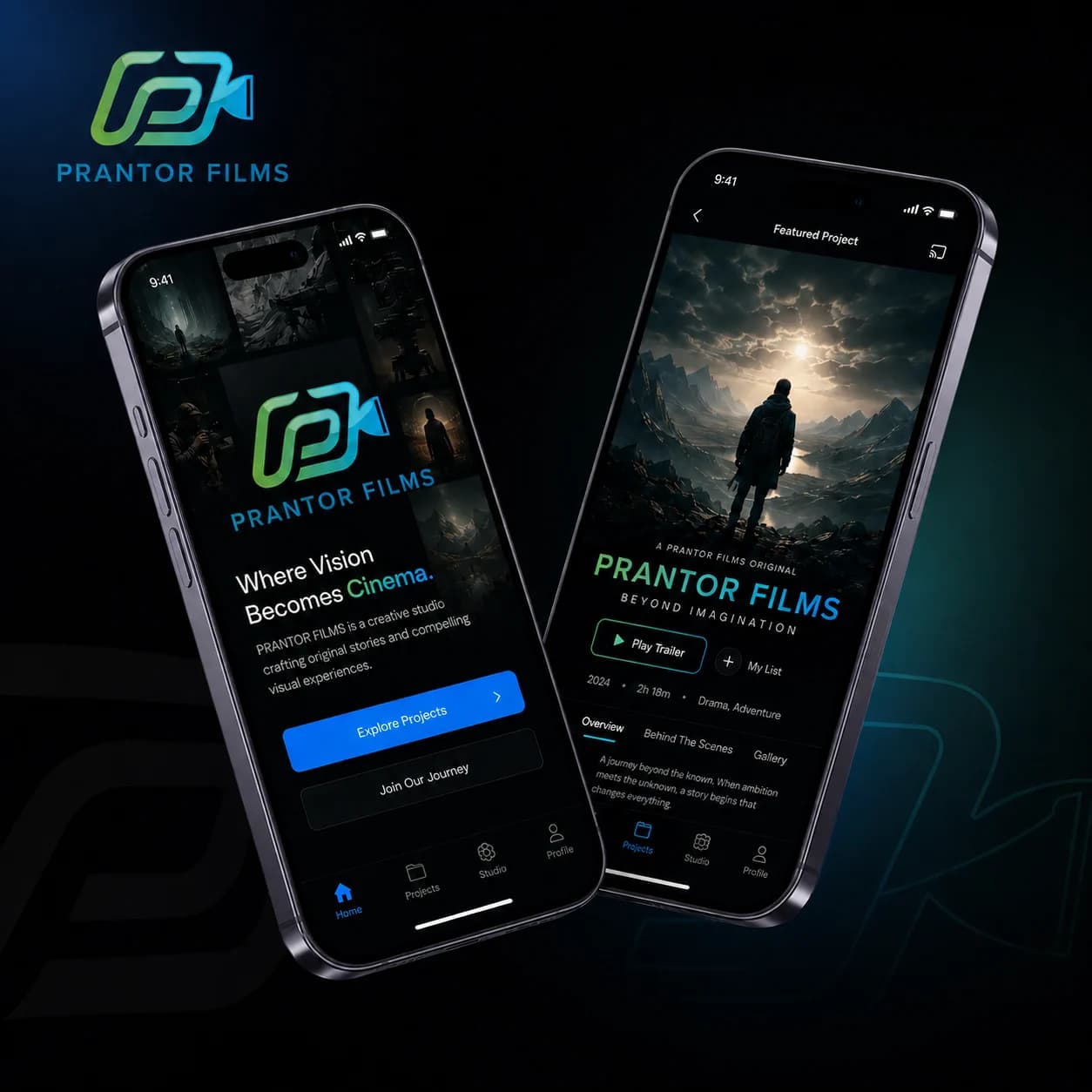 Prantor Films finished website presentation